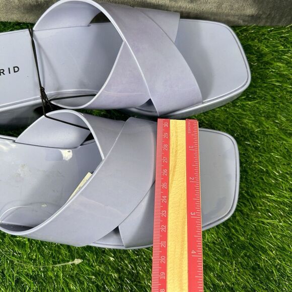 Torrid Sandals Womens 10 M Blue Jelly Criss Cross Heel Slip On Chunky Y2K Casual - Picture 12 of 13